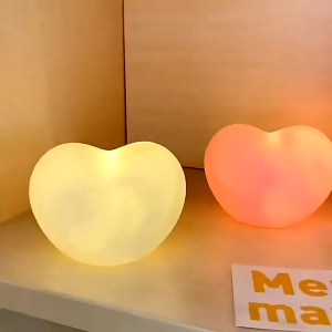Romantic Love Heart Night Light LED Eye-Protective Bedside Lamp Birthday Valentine Gift Bedroom Decor(Included Battery)
