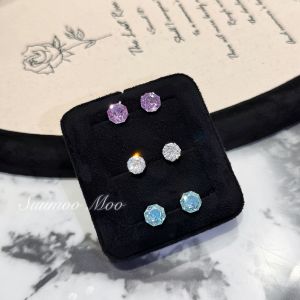 Colorful Synthetic Zircon Ear Jewelry Copper Alloy Exquisite Style Daily Versatile Fashionable Earrings for Women