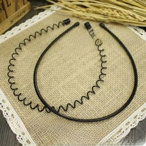 Japanese and Korean National Iron Steel Wave Coil Spring Sports Headband Head Buckle Hairpin Men and Women Face Washing Spring Headband