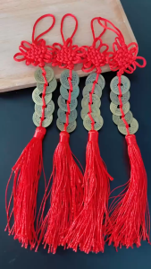 10 PCS Handmade Chinese Knot Tassel Pendants Gold Coin Pendants Tassel Accessories