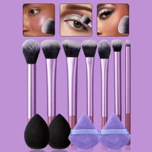 4/7/11PCS high-quality multi-functional facial makeup brush set + super soft makeup sponge egg triangular powder puff