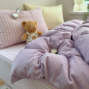 WUYINLIANGPIN | Bộ Đồ Chăn Ga Gối 4 Món Phong Cách Hoạt Hình 100% Cotton