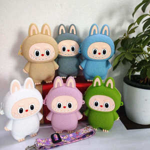 SeasTina กระเป๋าสะพายข้างป๊อปมาร์ท กระเป๋าลาบูบู้ลายการ์ตูนน่ารัก กระเป๋าใส่เหรียญซิลิโคน ใส่เหรียญได้ ใช้งานได้หลากหลาย ขนาดเล็ก กระเป๋าเด็ก