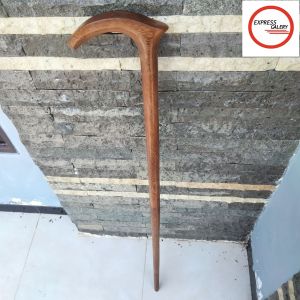 tongkat jalan kayu kelor emas motif pipih D61