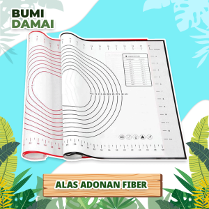 Bumi Damai Alas Adonan Kue Silikon Fiber Tatakan Mat Talenan Giling Gilas Rolling Roti Pizza Fondant Silmat Silicone Kneading Pad Anti Lengket Food Grade