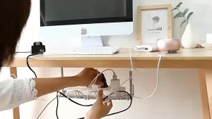 Serbaguna Rack Kable Cable Organizer Rak Gantung Bawah Meja ABS Under Table Storage Rack Cable Organizer