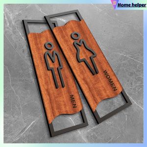 Acrylic Toilet Sign Bedroom Bathroom Door Signs House Number Plate Wc Wall Sticker Washroom Signage Address Plaque Plate Decor