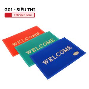 Thảm nhựa welcome chống trơn trượt điểm nhấn thân thiện phù hợp giữ sạch lối vào nhà và cửa hàng