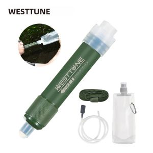 Ống Lọc Nước Mini Cắm Trại Với Túi Lọc Sợi Carbon TUP Thiết Bị Lọc Nước Di Động Dùng Trong Trường Hợp Khẩn Cấp Sinh Tồn