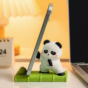 Creative Chinese Fad Panda Resin Mobile Phone Holder Cartoon Bean Bag Good Desktop Tablet Computer Stand Cute Pet Decoration Gift