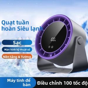 Quạt Để Bàn Tốc Độ Cao 100 Tốc Độ Điều Chỉnh Được Màn Hình Kỹ Thuật Số Gắn Tường Sạc Quạt Tuabin Có Điều Khiển Từ Xa