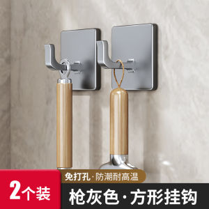 Thickened Space Aluminum Adhesive Hooks Kitchen Bathroom Wall Mount No Trace Sticky Hooks Strong Load Bearing No Drilling Needed