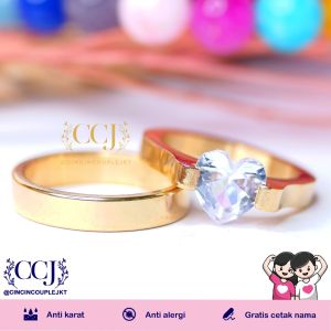 [GRATIS CETAK NAMA] Cincin Couple Titanium Anti Karat M26 | Cincin Pasangan | Cincin Hadiah | Cincin Lamaran | Cincin Tunangan | Aksesoris Pria Wanita