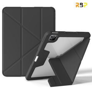 RBP"Ultra-Thin Y-Fold Case Anti-Jatuh with Pen & Card Slots for iPad Air 6 M2 2024 & Pro 11 (2020-2022) – Lightweight Flexible Design Durable Leather"