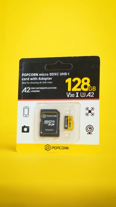 Popcorn Ultra MicroSDXC UHS-I Memory Card with Adapter IPX7