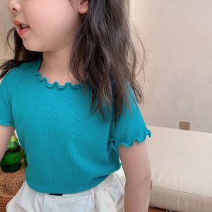 JIFANPAUL | Ice Silk Thin Summer T-shirt for Girls with Wooden Ear