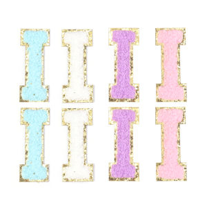 8Pcs/Lot Pink Series Letter Patches Embroidery Alphabet Self-adhesive Patch DIY Bags Crafts Clothing Sewing Appliques Supplies
