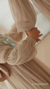 Jelita Baju Gamis Muslim Pesta Lebaran Anak Perempuan Brokat Mewah Set Jilbab Terbaru 2025 Viral