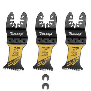 TOLESA 3Pcs Arc Edge Oscillating Saw Blades Set Japanese Tooth Oscillating Multitool Blades for Wood Plastic Clean Cutting