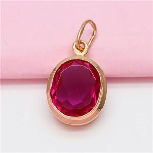 Classic Simple Purple Gold Pendant Necklace Embedded with Red Ruby for Women Gift Jewelry Fashionable Korean Style Zirconia
