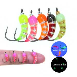5pcs #6 #8 #10 #12 Brass Bead Head Scud Bug Worm Fly Ice Fishing Lure Caddis Pupa Wet Fly Trout Grayling Perch Fishing Lures