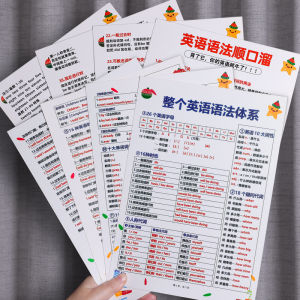 English Grammar Rhymes Comprehensive System Primary And Junior High School Students Knowledge Point Summary Drill Training