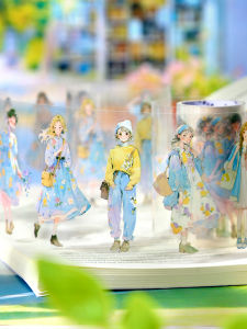 Large Size Cartoon Girl Tape 365 Days of Four Seasons Decoupage Decoration DIY Sticker Paste for Girls throughout the Year