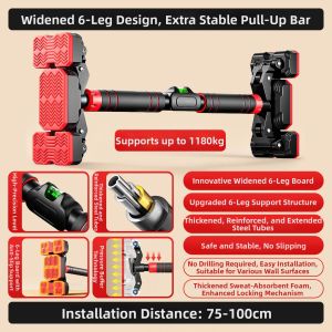 XINYIWANJIA | Wall-mounted No-drill Indoor Pull-up Bar for Fitness and Child Growth 1pc