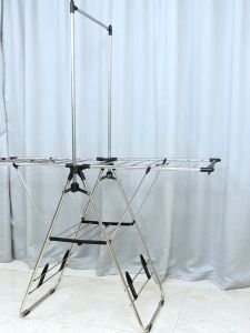 Ban công sàn đa chức năng Giá phơi quần áo Không cần cài đặt Gấp trong nhà ngoài trời Có thể tắm giày Kệ quần áo Lớn Size treo quần áo