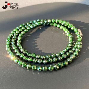 Authentic Fine Green Agate Faceted Bracelet Super Shiny Triple Circle Crystal Quartz Business OL Style Natural Crystal Jewelry