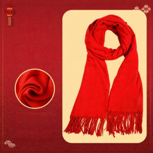 HUOYANDING | Custom Logo Printed Women Wide Red Scarf
