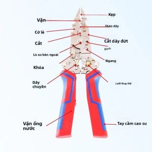 Kìm Bấm Đa Năng 9 Trong 1 Có Thể Gập Lại Tích Hợp Chức Năng Đo Cắt Và Ép Dây Cho Công Việc Điện Tự Làm