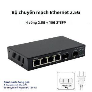 Bộ Chuyển Mạch Gigabit Link 2.5/10G Fast Ethernet Không Quạt Bộ Chuyển Mạch Mạng Truyền Dẫn Tốc Độ Cao 4/8 Cổng Dành Cho Máy Tính Để Bàn