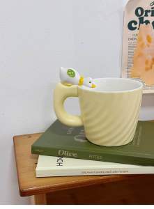 Ly sứ cốc sứ uống nước decor dễ thương kiểu dáng 3D tạo hình Mèo và Vịt đáng yêu ( có sẵn ) ( tự chụp )