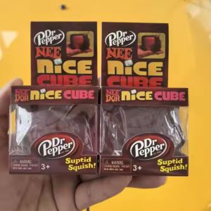 Dr Pepper Slow Rebound Squishy Fidget Toy Schylling Nice Cube Squeeze Sensory Stress Relief Anti-Anxiety for Kids Adults ADHD