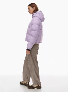 Winter Puffer Jacket 90 White Goose down Short Style Celebrity High Length Thermal Insulation Warm Nylon Commute Style Womens Coat