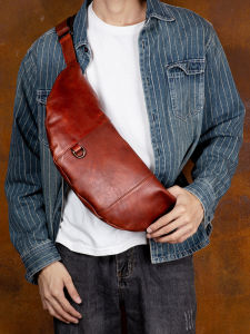 Mantime | Retro Handmade Genuine Leather Chest Bag Crossbody Bag