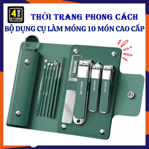 Bộ Dụng Cụ Bấm Móng Tay Ráy Tai 10 Món Cao Cấp - Bộ Cắt Bấm Dũa Móng Tay Sét Dụng Cụ Làm Móng Chuyên Nghiệp Tại Nhà