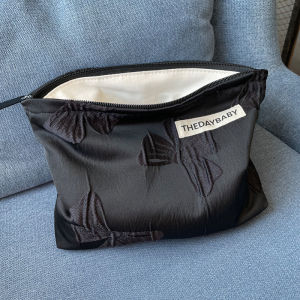 Large Capacity Portable Pink Butterfly Knot Makeup Bag Travel Toiletry Storage Bag Inner Bag Floral Pattern Japanese Style