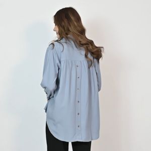 QUEENTIN Kemeja Casual Wanita 0087 Katun Rayon Polos Premium Lengan Panjang