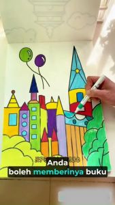 ABS Sketch Book Drawing Painting A3 Colouring Book For Kids 30 Sheets Coloring Pages Buku Lukisan Warna Kanak-kanak 填色本