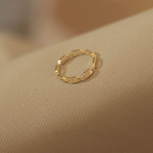 Fashion Chain Ring Womens Cut Out Design Niche Style Fancy Non-Fading Index Finger Ring Ins Minimalist Simple Bracelet Accessories