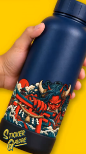 Japanese Oni Infinity Sticker Waterproof Vinyl for Laptop PC Tumbler Anime Japanese Art JDM Decal Aquaflask Stanley