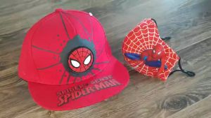 Set mũ và khẩu trang có van in Spriderman cho bé trai 2 đến 7 tuổi