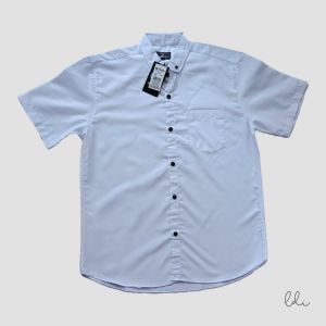 Kemeja Putih Pria Lengan Pendek Seragam Kerja Kantro Formal Polos Bigsize Jumbo Laki Laki Dewasa 6XL