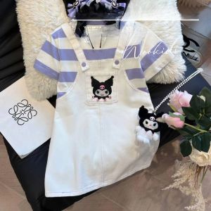 Stylish Summer Princess Dress Set for Girls Sweet Cool Style Childrens Clothing Ensemble Elegant Back Design Skirt Ensemble