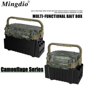 Hộp câu cá hai lớp bền bỉ Hộp câu cá đa năng di động cho thiết bị lưu trữ đồ câu cá di động dung lượng cao chống trượt có thể ngồi và đứng hỗ trợ trọng lượng 200 kg