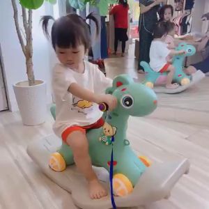 [Freeship] Ngựa bập bênh chòi chân 2in1 cho bé có nhạc và đèn  BH 6 tháng