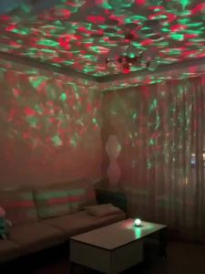 7 Modes RGB Starry Sky Galaxy Ocean Wave Projector Light Auto Rotate USB Powered LED Ambient Night Light for Home Ceiling Decor