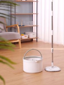 HANDS FREE LAZY DUST MOP SEWAGE SEPARATION CLEAN & DIRTY DESGIN NANO MICROFIBER AUTOMATIC ROTATING SPIN MOP SET WITH BUCKET